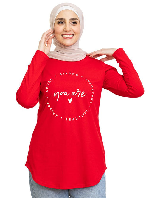Racing Red Printed Long - Sleeve Design 6 - Khotwh